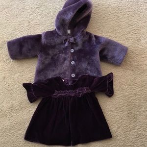 Purple coat and dress set.